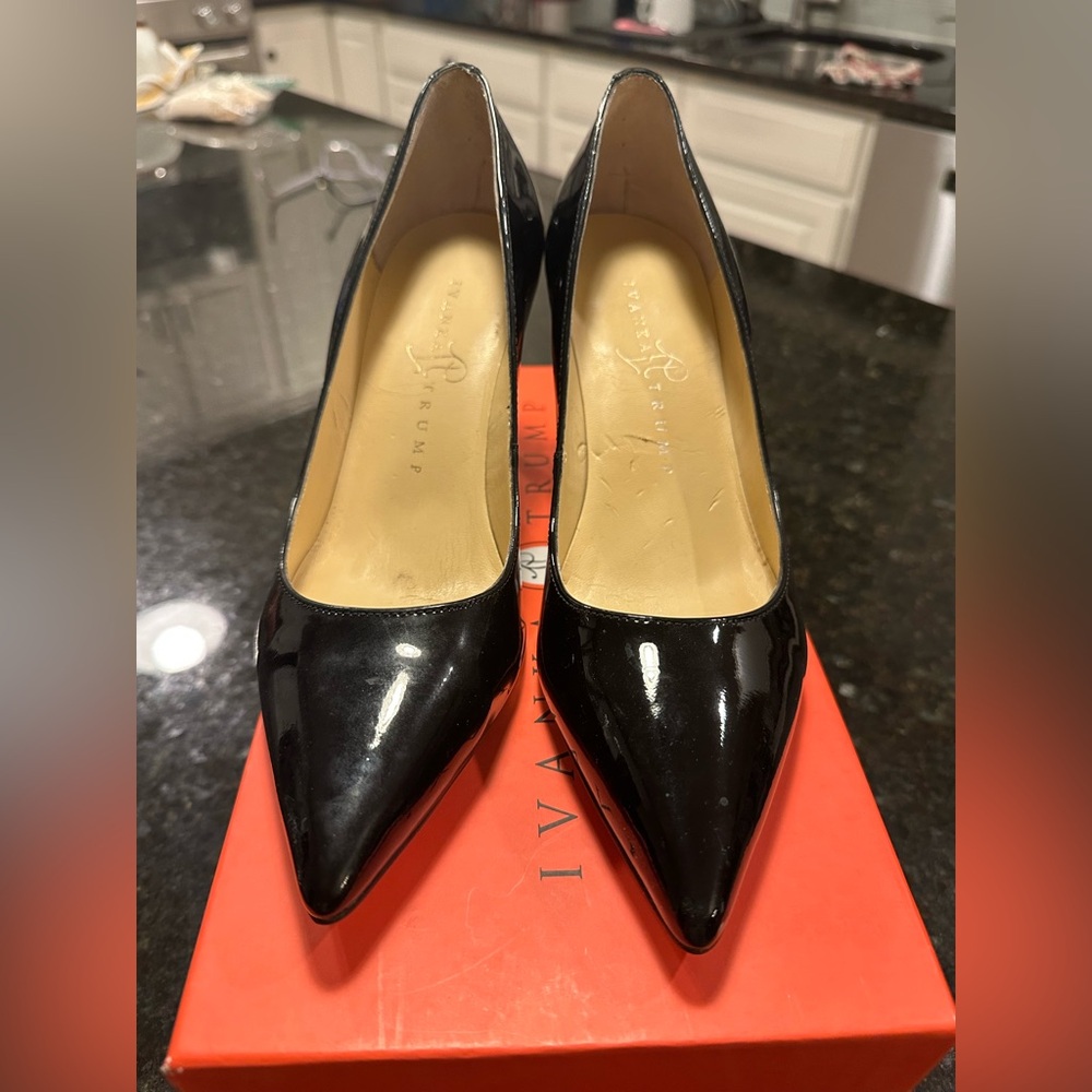 Ivanka Trump Tirra Black Patent Heels – Size 7M